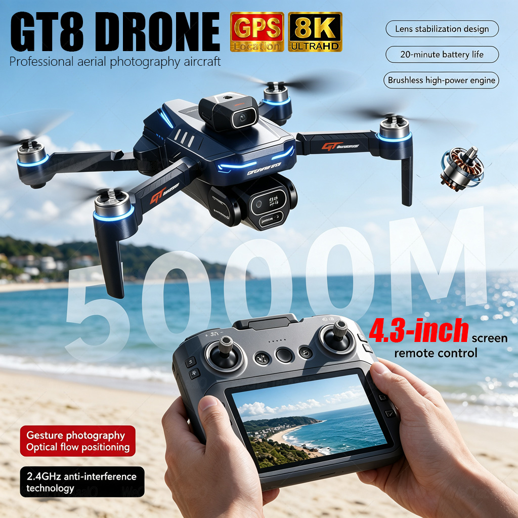 Drone Gt8 Rc - NOVO Drone GT8 HD RC 4K