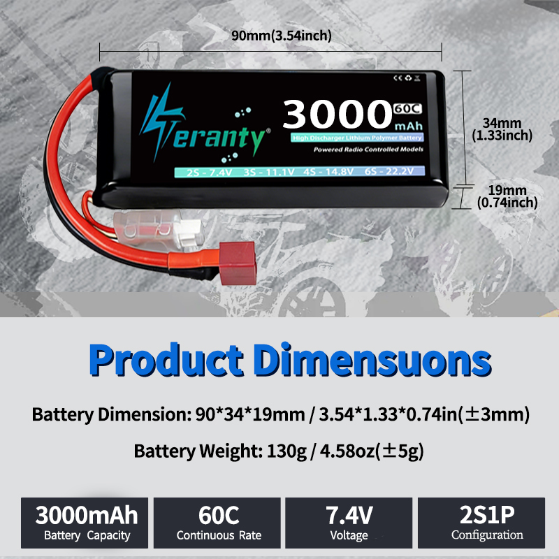 Bateria Lipo TERANTY 2S 3000mA - Drone Rc Link avaliação e preço