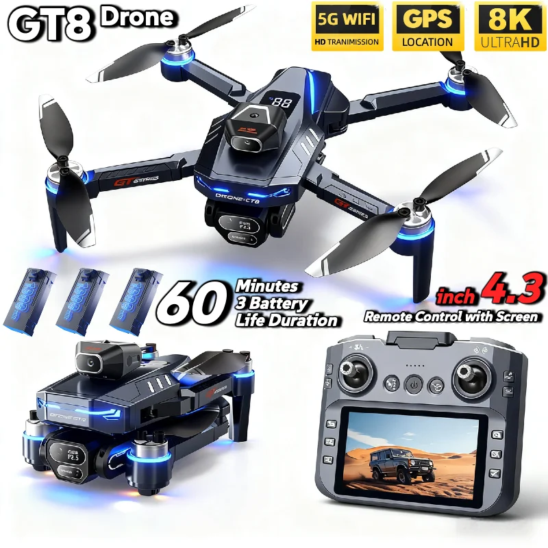 Quente para lsrc gt8 drone 4k  - Drone Gt8 Rc avaliação e preço